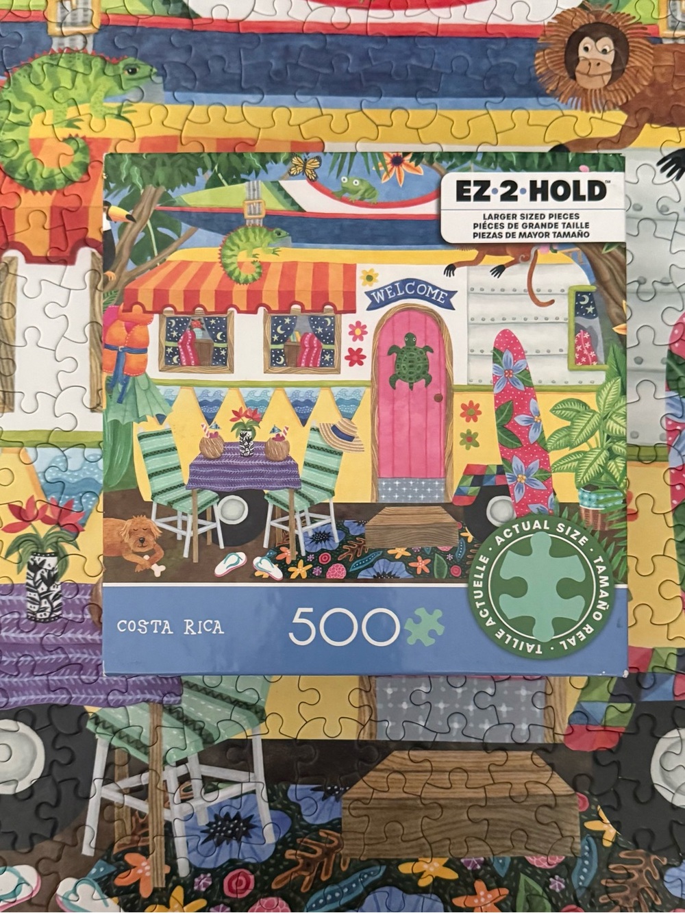 Costa Rica 500-Piece Kids Puzzle with Pink Camper Artwork